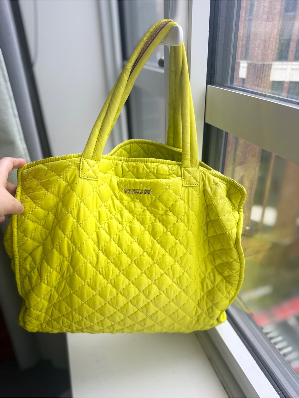 MZ Wallace Medium Box Tote in Neon Yellow / Chartreuse – Rare Discontinued Style - Picture 2 of 9